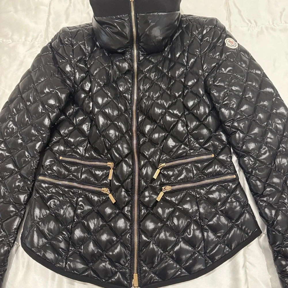 Moncler Shiny Black Women's Puffer Jacket - Picture 2 of 9